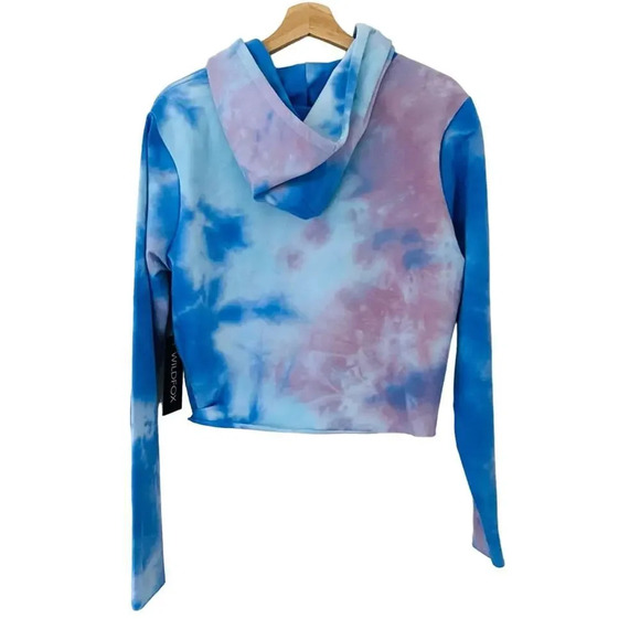 NWT Wildfox Painted Sky Ivy Tie Dye Blue Hoodie Pullover - Picture 2 of 8
